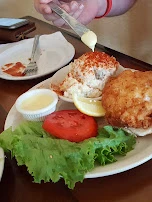 Shrimp Calypso Cutter Sandwich with Potato Salad